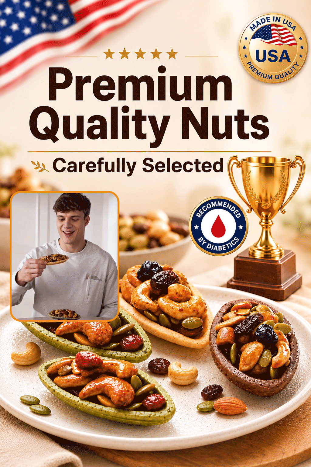🍪Premium Crispy Almond Cashew Cookies – Roasted Nut Snack with Cocoa, Matcha & Original Flavors-Will