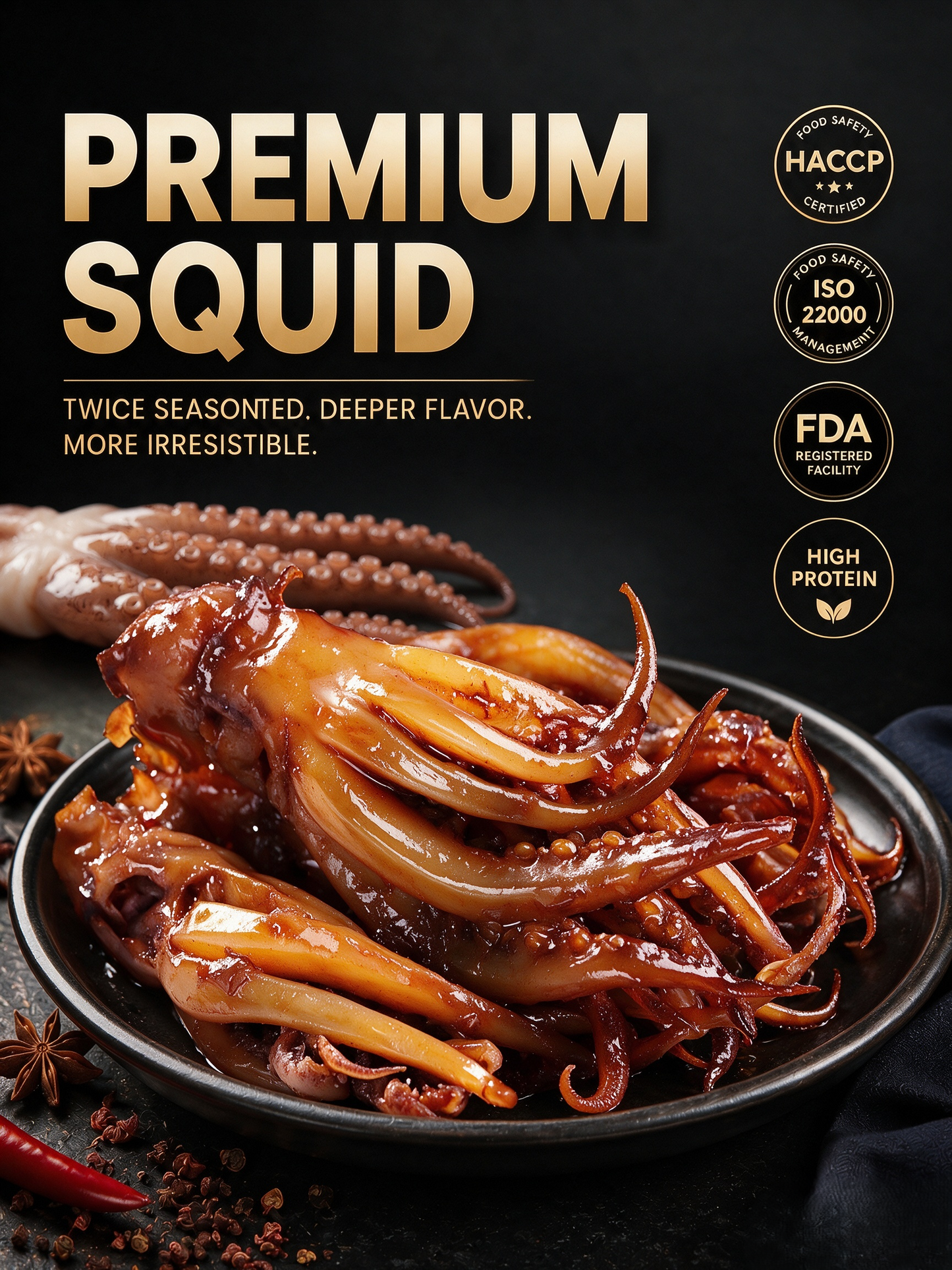 🦑BBQ Roasted Whole Squid Snack – Ready to Eat, Individually Wrapped-Will